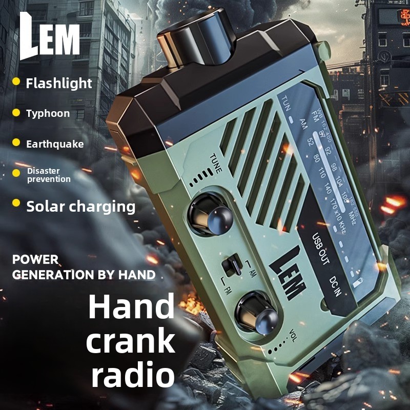 Solar Emergency Charger - 생존 라디오 - 비상용 수동 크랭크