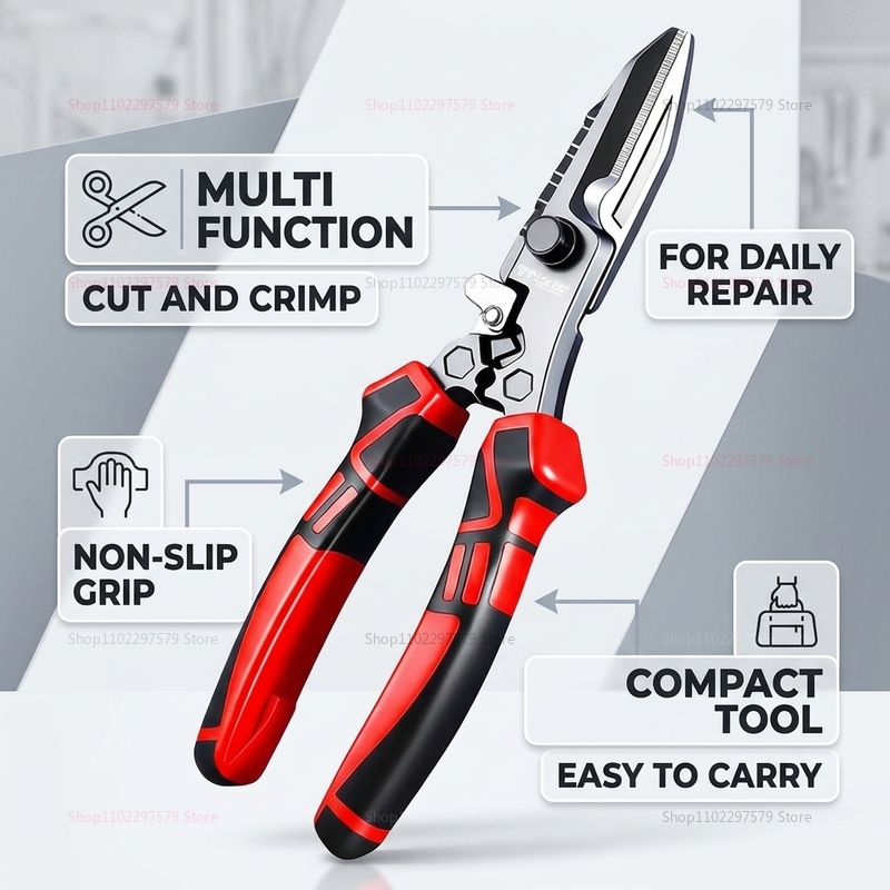 다기능 전기기사용 가위, 와이어 커터, 크림핑 툴, 헤 - Multi Tool Plier 리뷰 및 가격