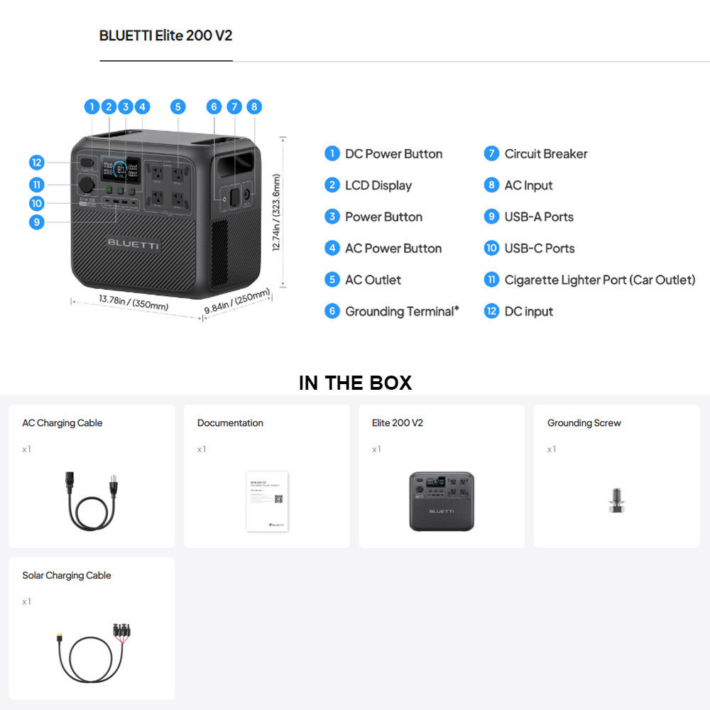 【리뉴얼】BLUETTI Elite 200 V2 휴대용  - Solar Emergency Charger 리뷰 및 가격