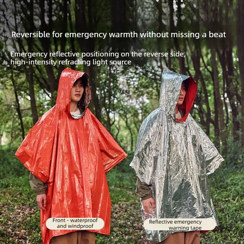 1-10PCS 야외 생존을 위한 비상용 비옷 열 호일  - Emergency Poncho Rain 리뷰 및 가격